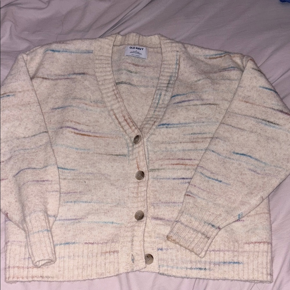 Old Navy Women's Cream Cardigan Sweater